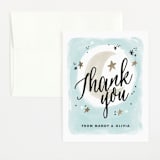 "Moonlit" - Baby Shower Thank You Cards in Sky by Alethea and Ruth - Front