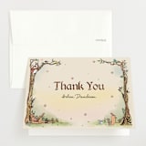 "Medieval Letters Fairytale" - Baby Shower Thank You Cards in Peach by Becky Nimoy - Front