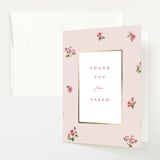 "Romantic Roses" - Baby Shower Thank You Cards in Blush by Teju Reval - Front