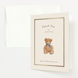 "Antique Teddy Bear" - Baby Shower Thank You Cards in Frost by Becky Nimoy - Front