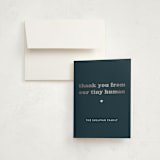 "Tiny Human" - Baby Shower Thank You Cards in Whale by Corinne Malesic - Card with Envelope