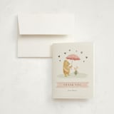 "Pooh and Piglet" - Baby Shower Thank You Cards in Blush by Katherine Moynagh - Card with Envelope