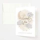 "Moon and stars" - Baby Shower Thank You Cards in Latte by Creo Study - Front