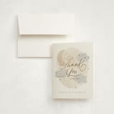 "Moon and stars" - Baby Shower Thank You Cards in Latte by Creo Study - Card with Envelope