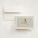 "Waiting for a sibling" - Baby Shower Thank You Cards in Sea Fog by Erin Kessler - Card with Envelope