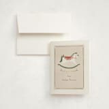 "festive rocking horse" - Baby Shower Thank You Cards in Eggnog by Rebecca Durflinger - Card with Envelope
