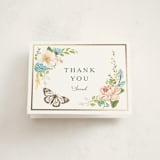 "Butterflies & Botanicals" - Baby Shower Thank You Cards in Sky by Susan Moyal - Front
