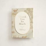 "Woodland Animals Toile" - Baby Shower Thank You Cards in Bamboo by Teju Reval - Front