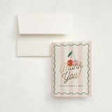 "Tiny Cherry On Top" - Baby Shower Thank You Cards in Petal by Kiersten Garner - Card with Envelope
