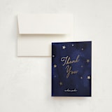 "Midnight Stars" - Baby Shower Thank You Cards in Midnight by Ilene Guy - Card with Envelope