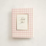 "Classic Gingham" - Baby Shower Thank You Cards in Cotton Candy by Creo Study - Front