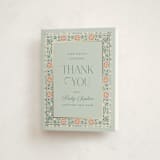 "Little Love Story" - Baby Shower Thank You Cards in Sage by Ana de Sousa - Front