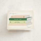 "Book Stack" - Baby Shower Thank You Cards in Blush by Palm Bridal - Front