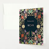 "Gilded Tapestry" - Baby Shower Thank You Cards in Midnight Garden by Simona Camp - Front
