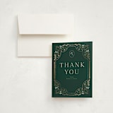 "Illuminated Storybook" - Baby Shower Thank You Cards in Evergreen by Alethea and Ruth - Card with Envelope