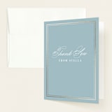"Polished" - Baby Shower Thank You Cards in Powder Blue by Jennifer Postorino - Front