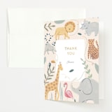 "Safari Dreams" - Baby Shower Thank You Cards in Sunshine by Teju Reval - Front