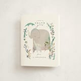 "Elephant Shower" - Baby Shower Thank You Cards in Forest by Lori Wemple - Front