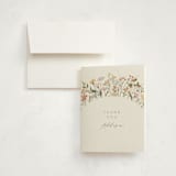 "Meadow flowers" - Baby Shower Thank You Cards in Vanilla by Jennifer Wick - Card with Envelope