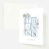 "Botanical Blocks" - Baby Shower Thank You Cards in Baby Blue by Itsy Belle Studio - Front