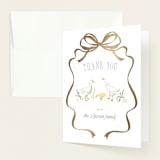 "Storybook Geese" - Baby Shower Thank You Cards in Mint by Everett Paper Goods - Front