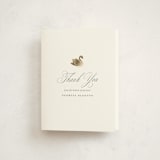 "Swan Shower" - Baby Shower Thank You Cards in Charcoal by Megan Davis - Front