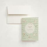 "Nursery Rhyme" - Foil-Pressed Baby Shower Thank You Cards in Mint by Jennifer Wick - Card with Envelope