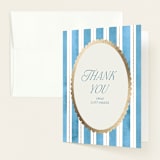 "Knightsbridge" - Baby Shower Thank You Cards in Sky by Jackie Crawford - Front