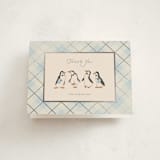 "Disney’s Mary Poppins Jolly Penguins" - Foil-Pressed Baby Shower Thank You Cards in Ice by Creo Study - Front