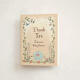 "Disney's Cinderella Pumpkin Patch" - Foil-Pressed Baby Shower Thank You Cards in Peach by Becky Nimoy - Front
