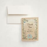 "Disney's Cinderella Pumpkin Patch" - Foil-Pressed Baby Shower Thank You Cards in Peach by Becky Nimoy - Card with Envelope