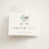 "Love and Flowers" - Baby Shower Thank You Cards in Mint by Juliana Zimmermann - Front