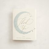 "Simple Moon" - Baby Shower Thank You Cards in Mist by Everett Paper Goods - Front