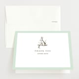 "Classic Bunny" - Baby Shower Thank You Cards in Mint by Megan Davis - Front