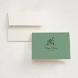 "Winter Cabin" - Baby Shower Thank You Cards in Pine by Jen Ramsey - Card with Envelope