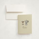 "Espresso" - Baby Shower Thank You Cards in Cream by Jennifer Lew - Card with Envelope