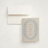 "Blooming Foil Oval" - Baby Shower Thank You Cards in Bluebell by Hannah Williams - Card with Envelope