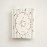"Cherry Sweet Stripe" - Baby Shower Thank You Cards in Sky by Leia Matt - Front