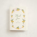 "Lemon and Ribbon" - Baby Shower Thank You Cards in Pink Lemonade by Angela Garrick - Front
