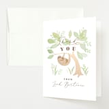 "Baby sloth" - Baby Shower Thank You Cards in Fern by Jennifer Wick - Front