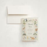 "Woodland Welcome" - Baby Shower Thank You Cards in Meadow by Petra Kern - Card with Envelope