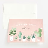 "Watercolor cactus" - Baby Shower Thank You Cards in Blush by Jennifer Wick - Front