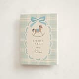 "Heirloom Rocking Horse" - Baby Shower Thank You Cards in Sky by Karidy Walker - Front