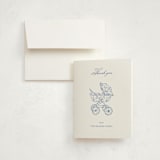 "Baby pram" - Baby Shower Thank You Cards in Navy by Huefete - Card with Envelope