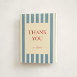 "Elegant stripes" - Baby Shower Thank You Cards in Azure by motifmyway - Front