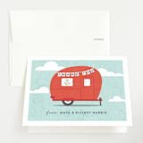 "Cute Camper" - Baby Shower Thank You Cards in Ruby by Olivia Raufman - Front