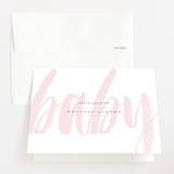 "Whisper" - Baby Shower Thank You Cards in Blush by Sara Hicks Malone - Front