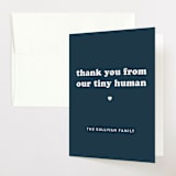 "Tiny Human" - Baby Shower Thank You Cards in Whale by Corinne Malesic - Front