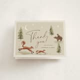 "Forest Adventure" - Baby Shower Thank You Cards in Olive by Elly - Front