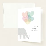 "Elephant" - Baby Shower Thank You Cards in Peony by Lori Wemple - Front